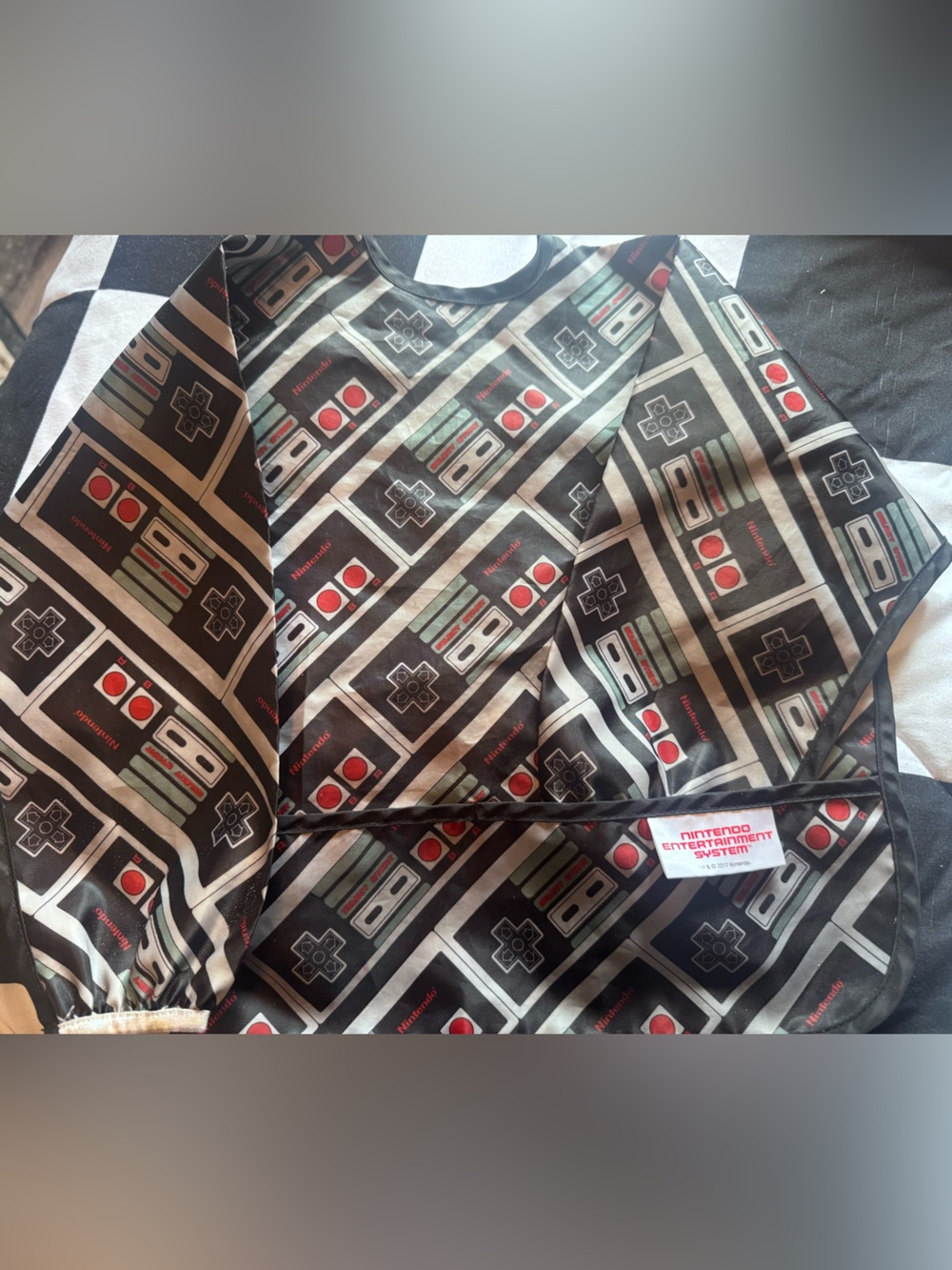 Retro Nintendo NES Controller Print baby bib